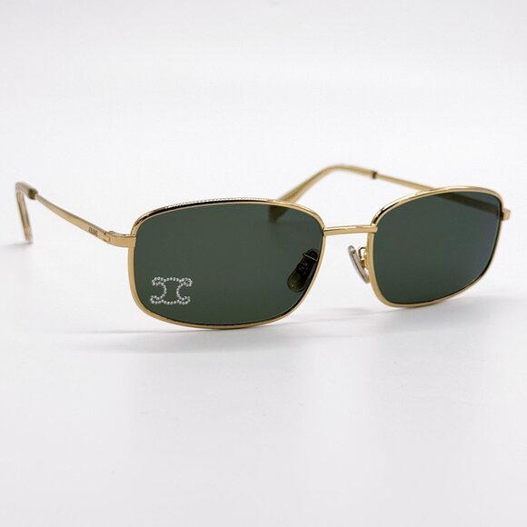 NEW CL40285U 30N CELINE SUNGLASSES SQUARE GOLD GREEN EYEWEAR CELINE main image 7